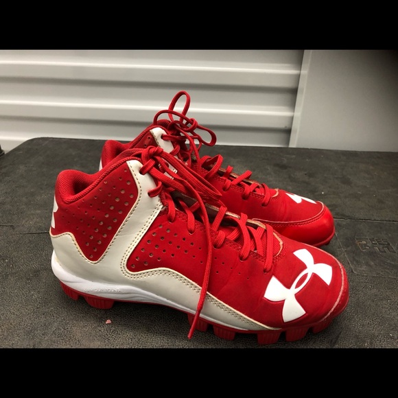 under armour red and white cleats